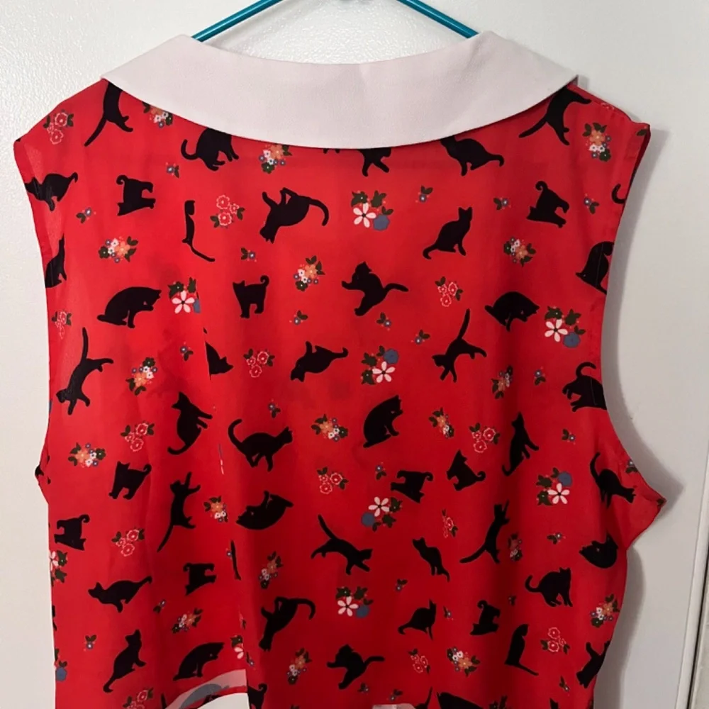 Lindy Bop cat Peter Pan top - Picture 2 of 3